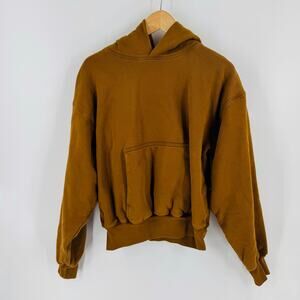 YZY Gap Yeezy Pullover Hoodie Brown Heavyweight Cotton Sweatshirt Size M